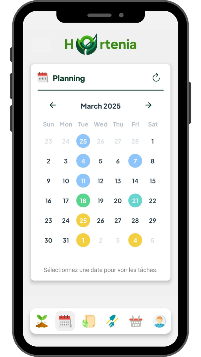 Capture d'écran de l'application Hortenia 3