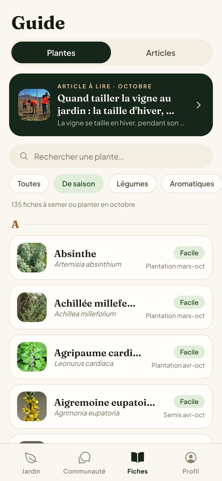 Les fiches de saison : ce qui se sème ou se plante ce mois-ci
