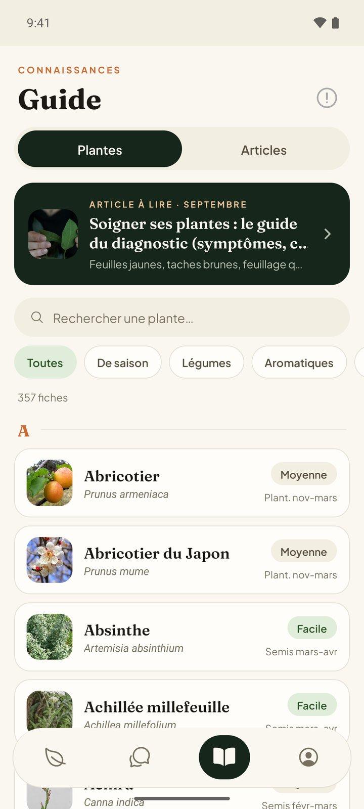 Guide des plantes dans Hortenia